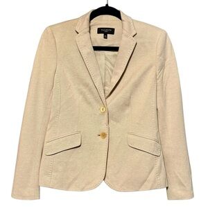 Talbots Double Button Cotton Light Tan Lightweight Blazer Size 6p